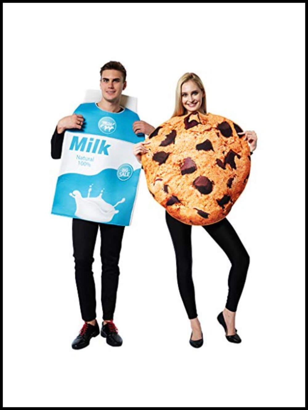 Couple Halloween Costume Cookies and Milk Adult Pullover Tunics 2 Piece Set